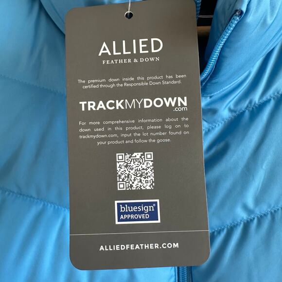 Lands' End Women's HyperDry 600 Down Puffer Vest Sky Blue L 14-16 - Picture 3 of 11